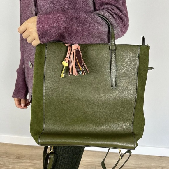 Fossil Camilla Large Olive Green Purse - Picture 2 of 6
